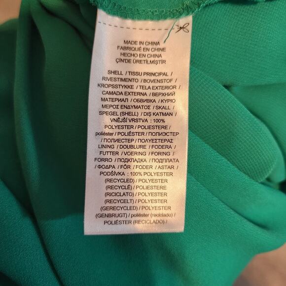 Lauren Ralph Lauren Womens Georgette Gathered Cocktail Party Dress Green Size 14 - Picture 4 of 9